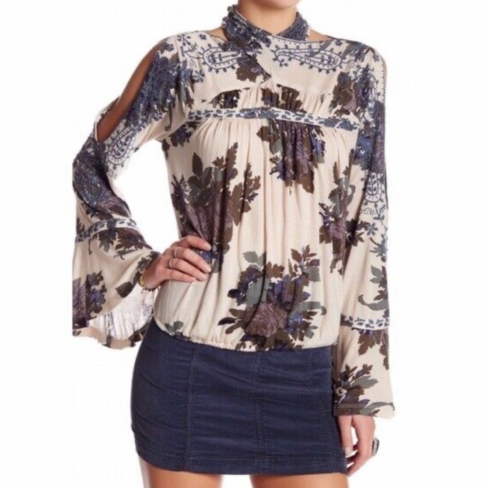 Size Small Free People Blouse with florals